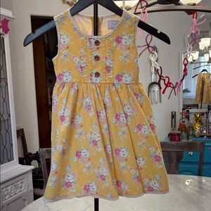 SweetHoney Yellow Floral Kids Dress